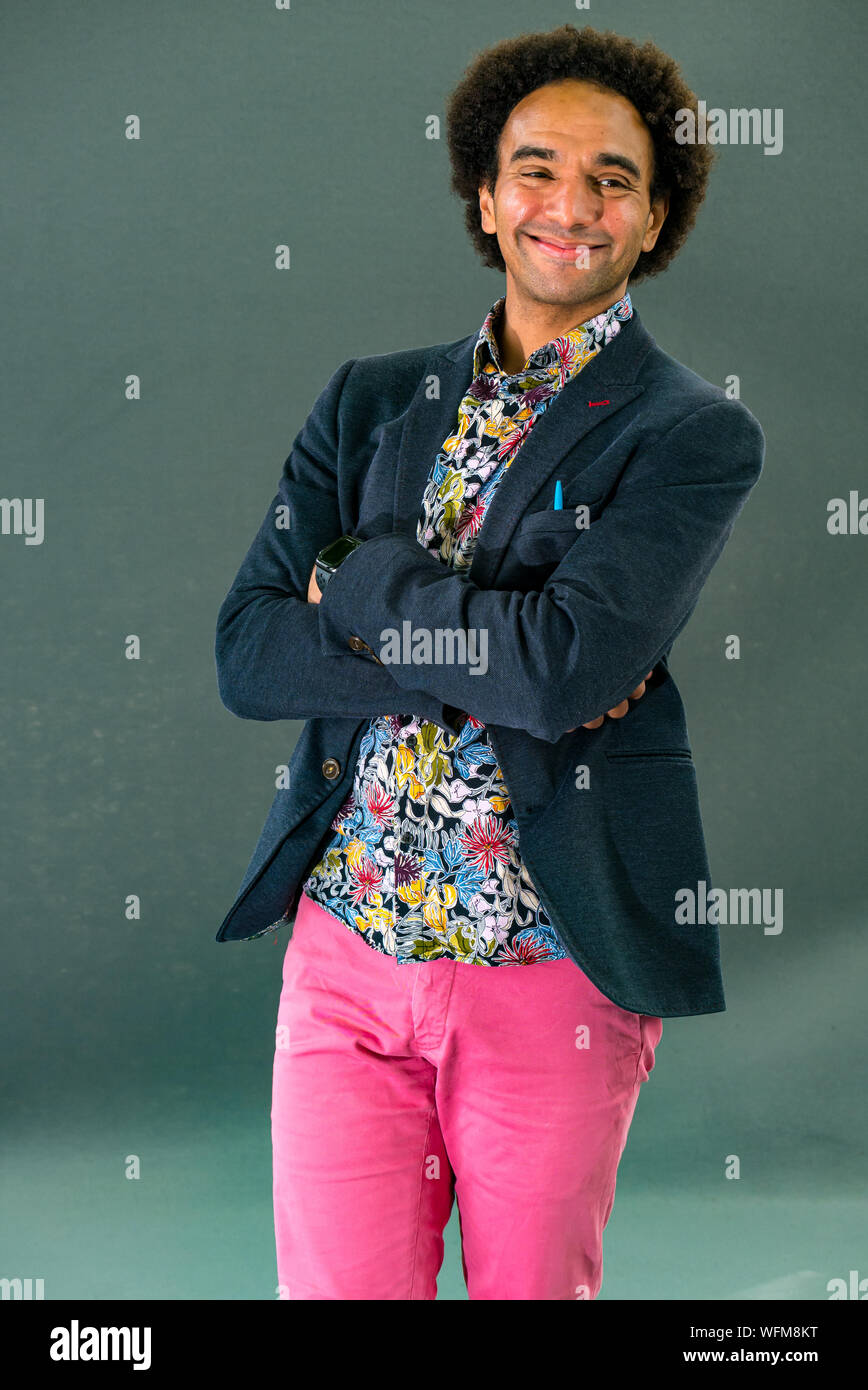 Giuseppe Coelho, premiato poeta di Edinburgh International Book Festival 2019, Scotland, Regno Unito Foto Stock