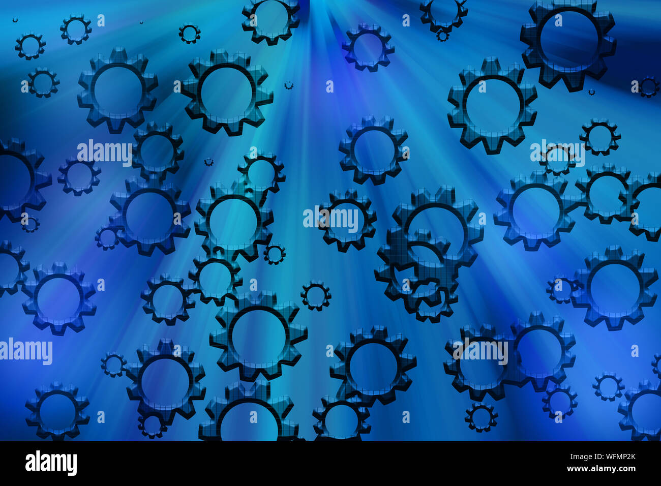 Blue cyber technology background. Concetto innovativo Foto Stock