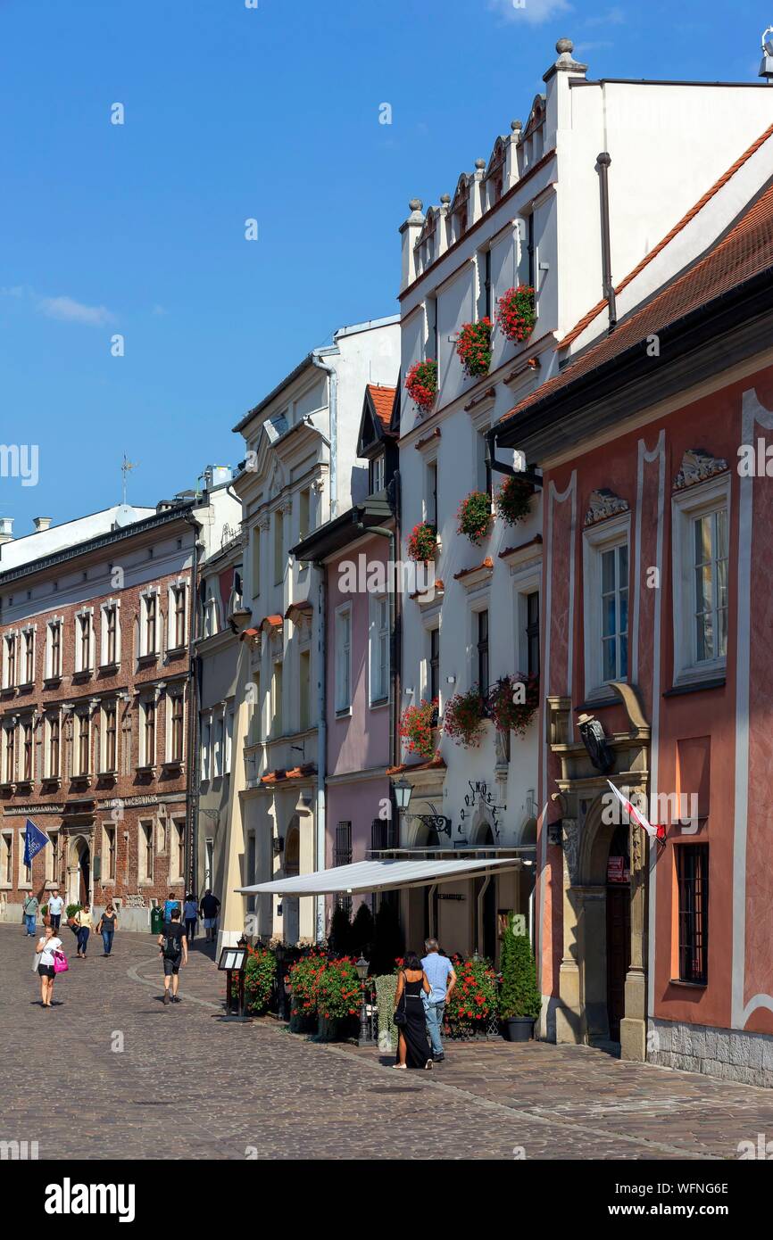 Polonia, Voïvodie Piccola Polonia, Cracovia, Stare Miasto distretto, Sito del Patrimonio Mondiale, Città Vecchia, Ulica Kanonicza, Canoin Street Foto Stock