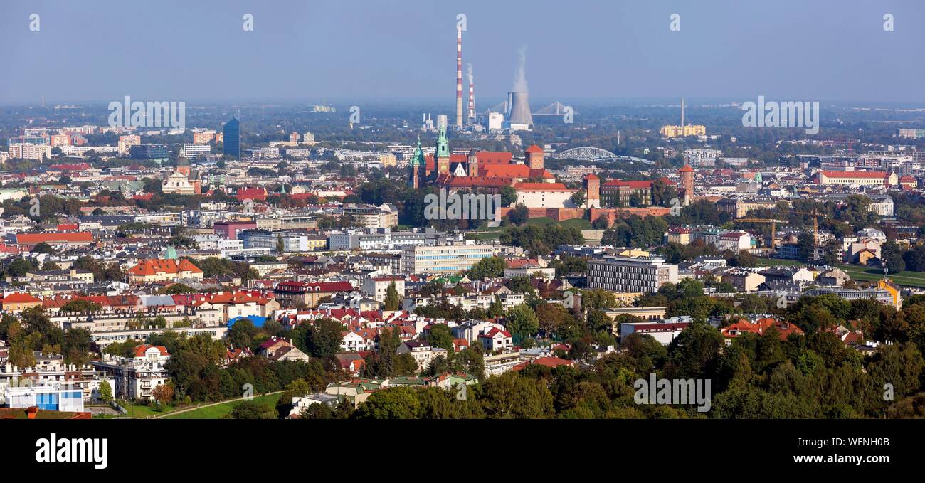 Polonia, Voïvodie Piccola Polonia, Cracovia, vista generale Foto Stock