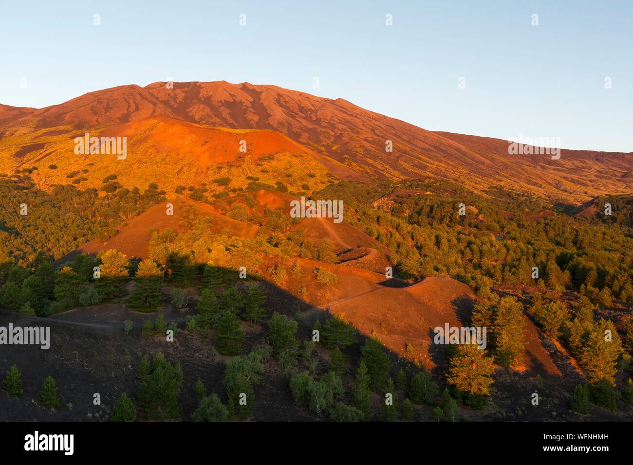 L'Italia, Sicilia Etna Parco Naturale Regionale del Monte Etna, Sito Patrimonio Mondiale dell'UNESCO, versante Nord, i Monti Sartorius Foto Stock