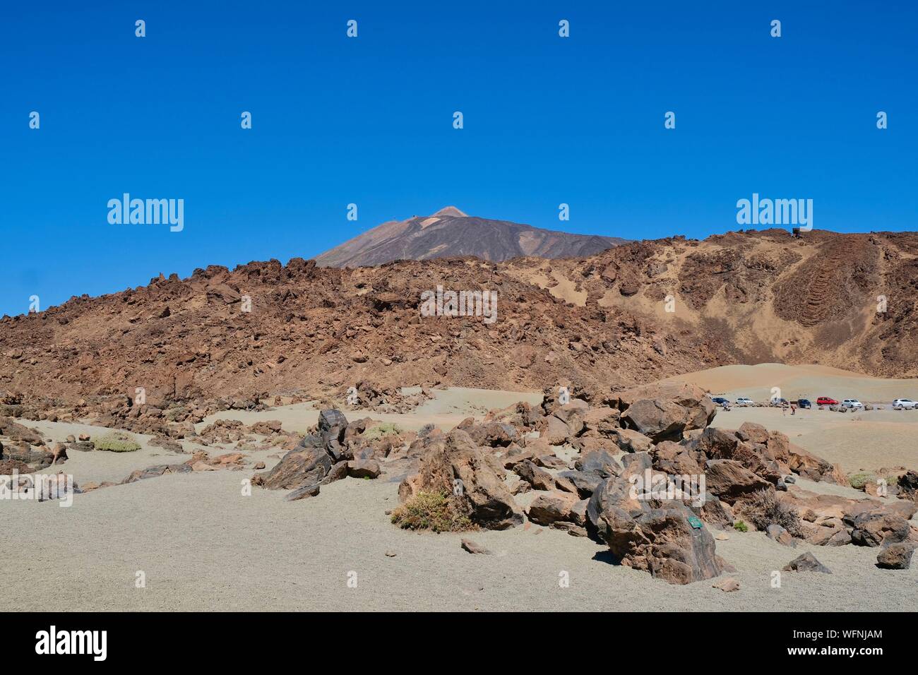 Spagna Isole Canarie Tenerife Island, Parco Nazionale di Teide elencati come patrimonio mondiale dall' UNESCO, Minas de San Jose e Pico del Teide Foto Stock