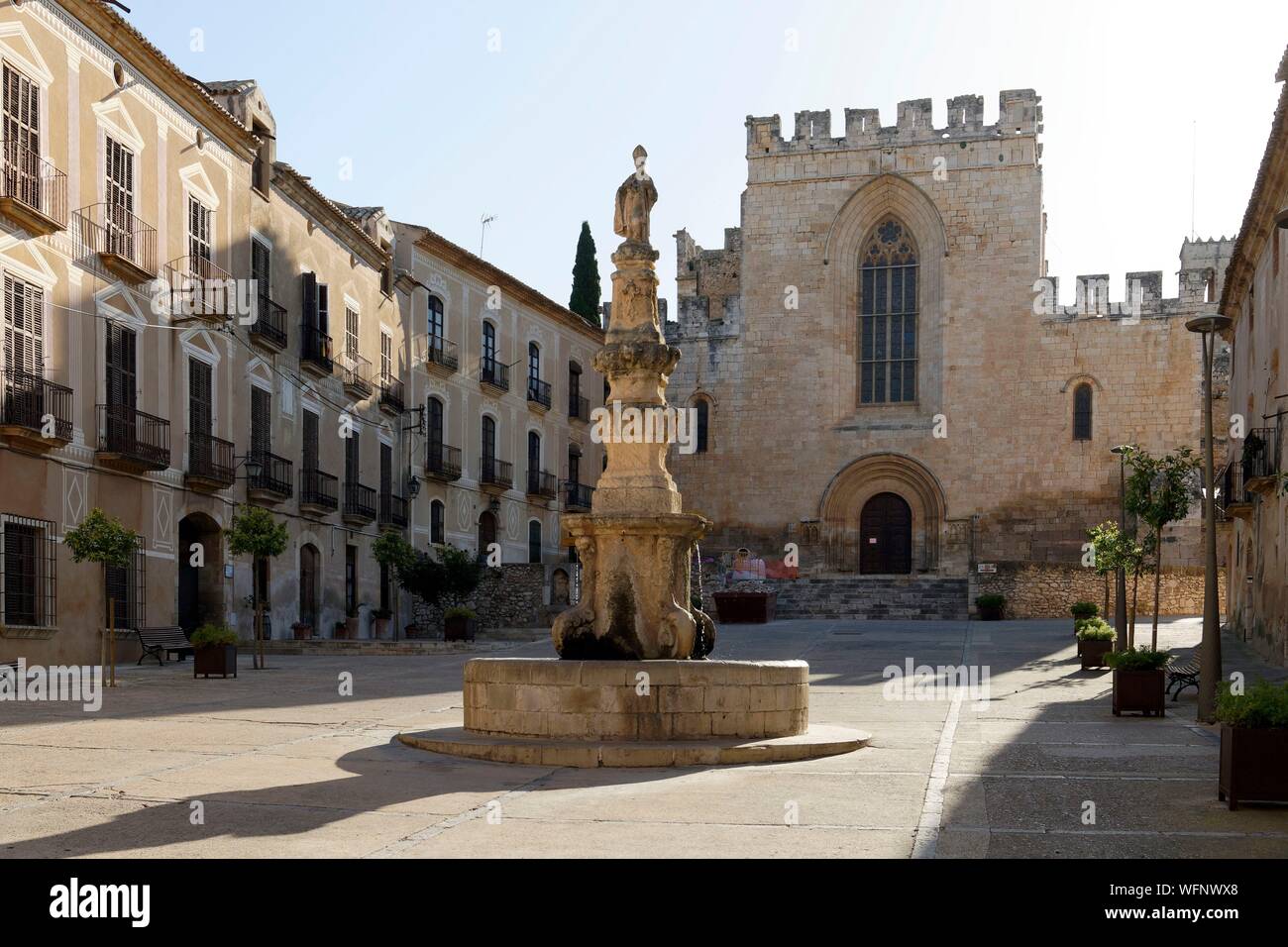 In Spagna, in Catalogna, provincia di Tarragona, Alt Camp comarca, La Ruta del Cister, Aiguamurcia, monastero di Santes Creus Foto Stock