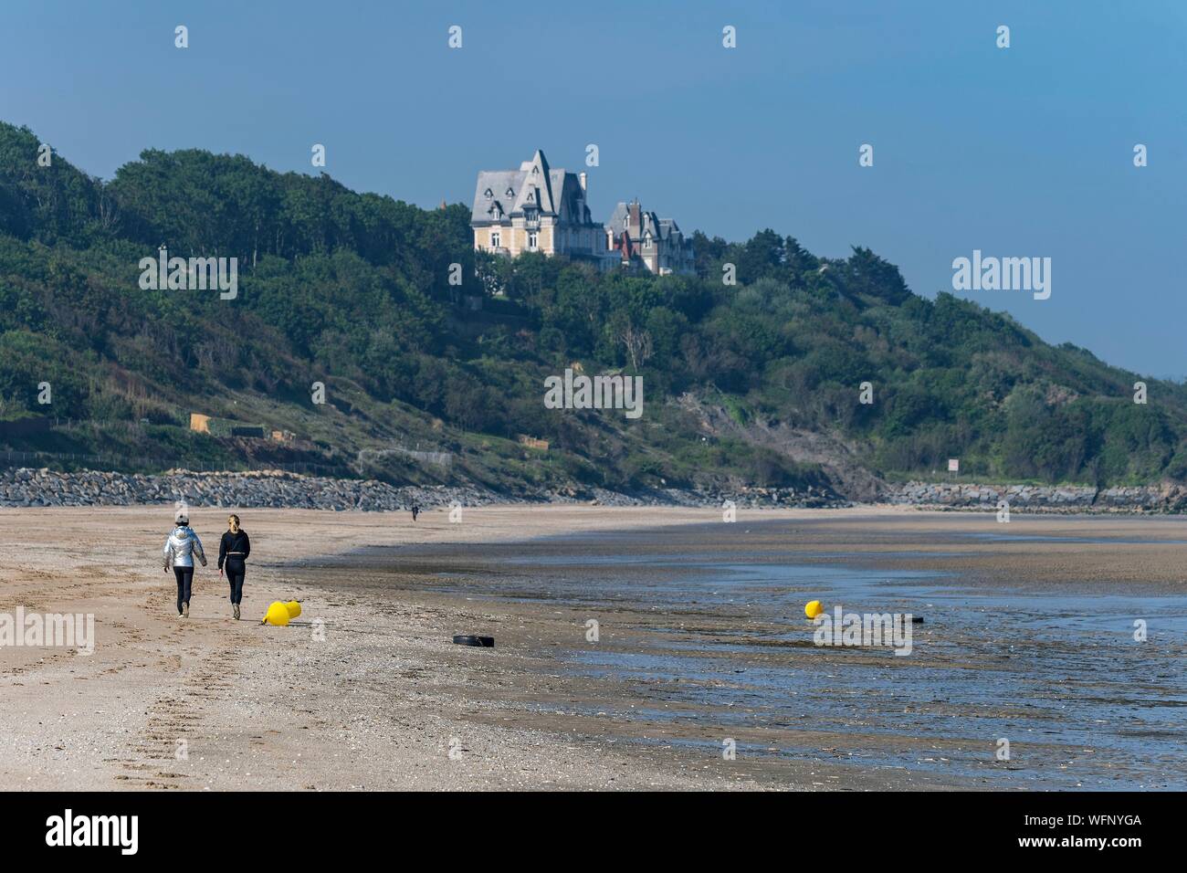 Francia, Calvados, Benerville sur Mer, Benerville Beach Foto Stock