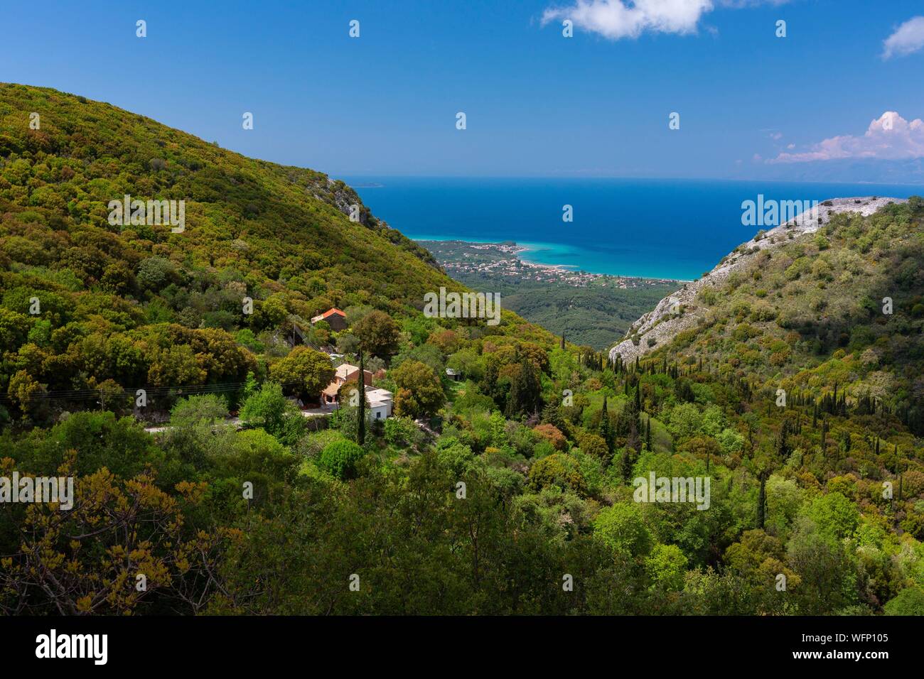 Grecia Isole Ionie, Corfù, costa nord dell'isola, Petalia Foto Stock