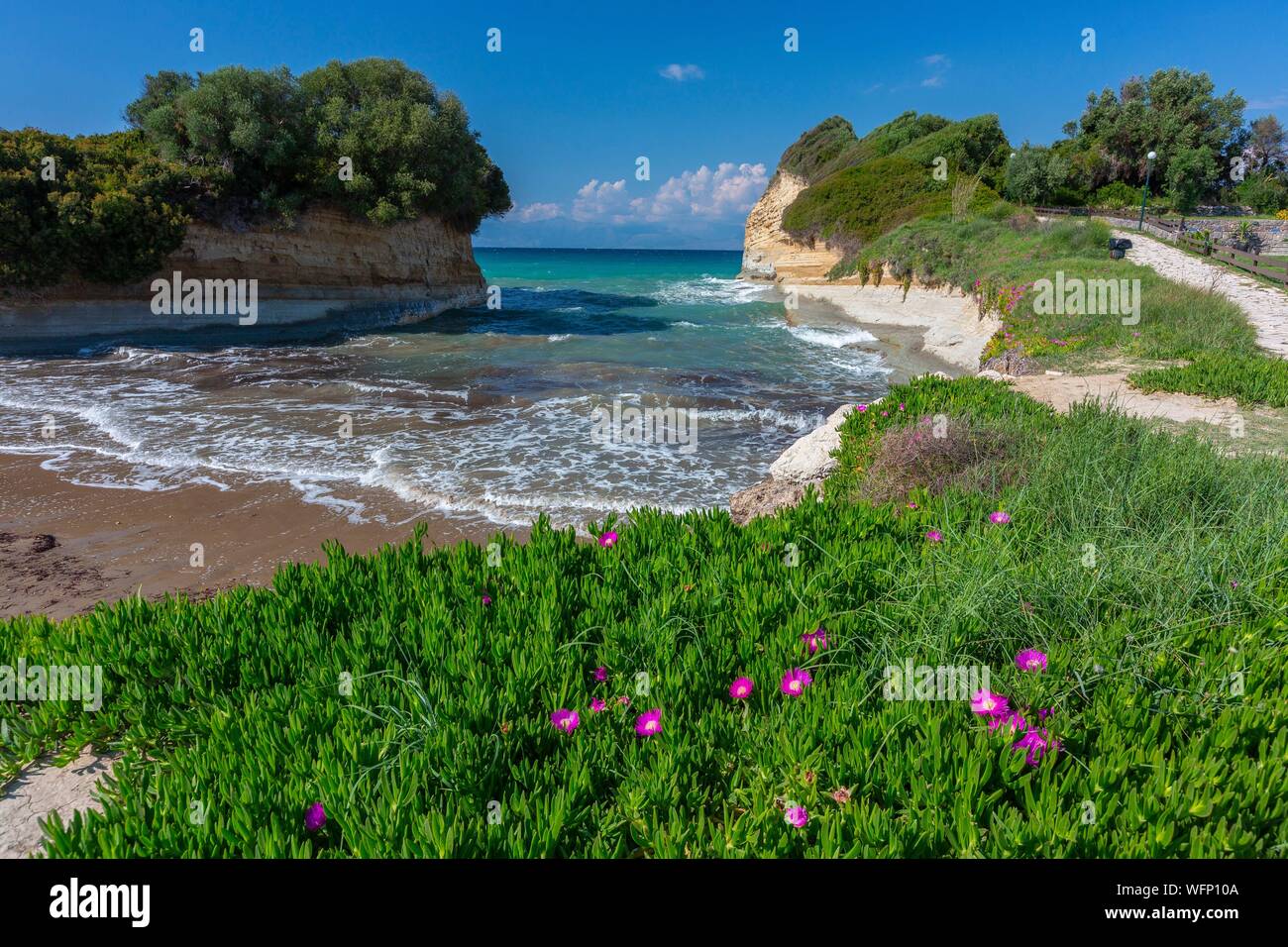 Grecia Isole Ionie, Corfù, costa Nord, Sidari, Love Canal spiagge Foto Stock