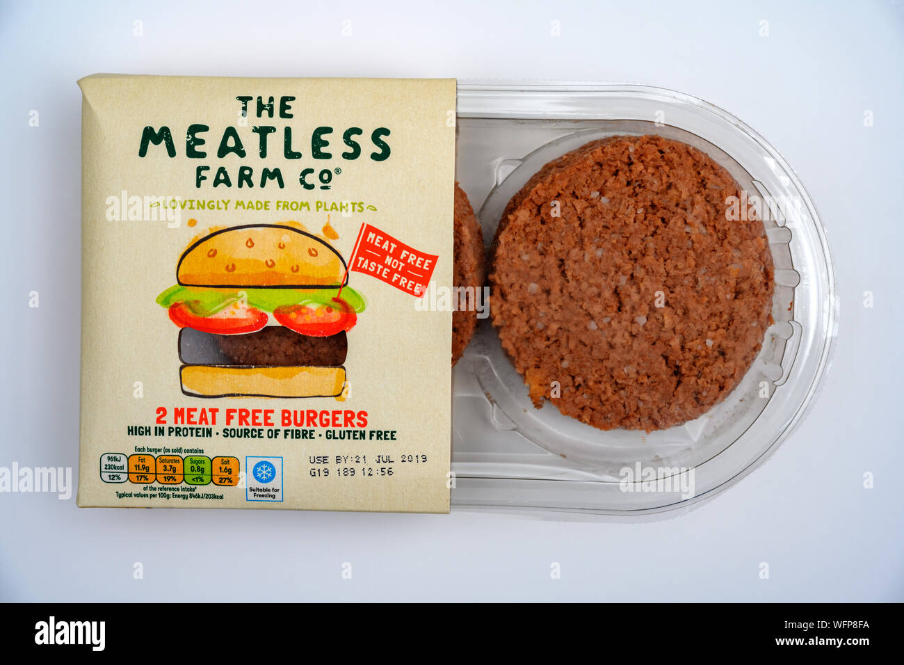 La Fattoria senza carne Co. carne Hamburger gratis Foto Stock
