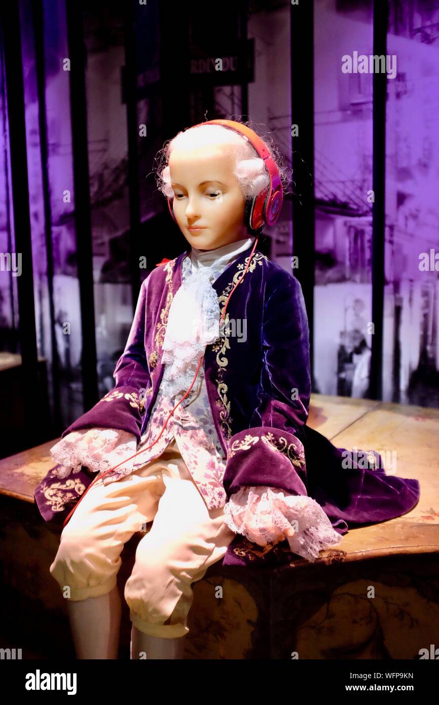 Francia, Parigi, museo Grevin, Mozart giovane Foto Stock