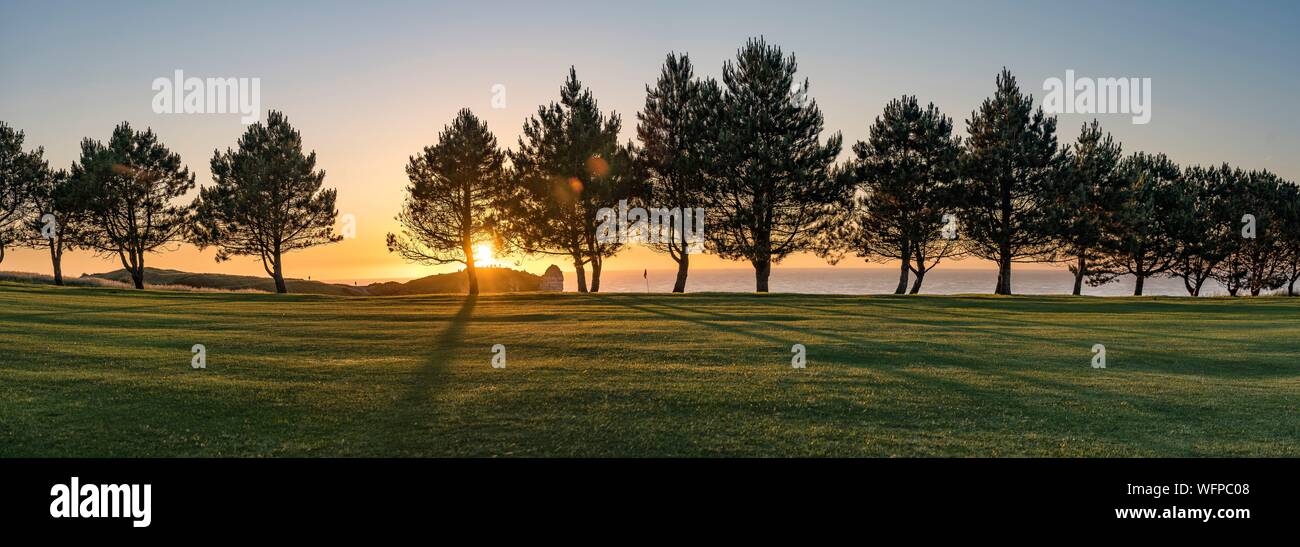 Francia, Seine Maritime, Etretat, Cote d'Abatre, il golf Foto Stock