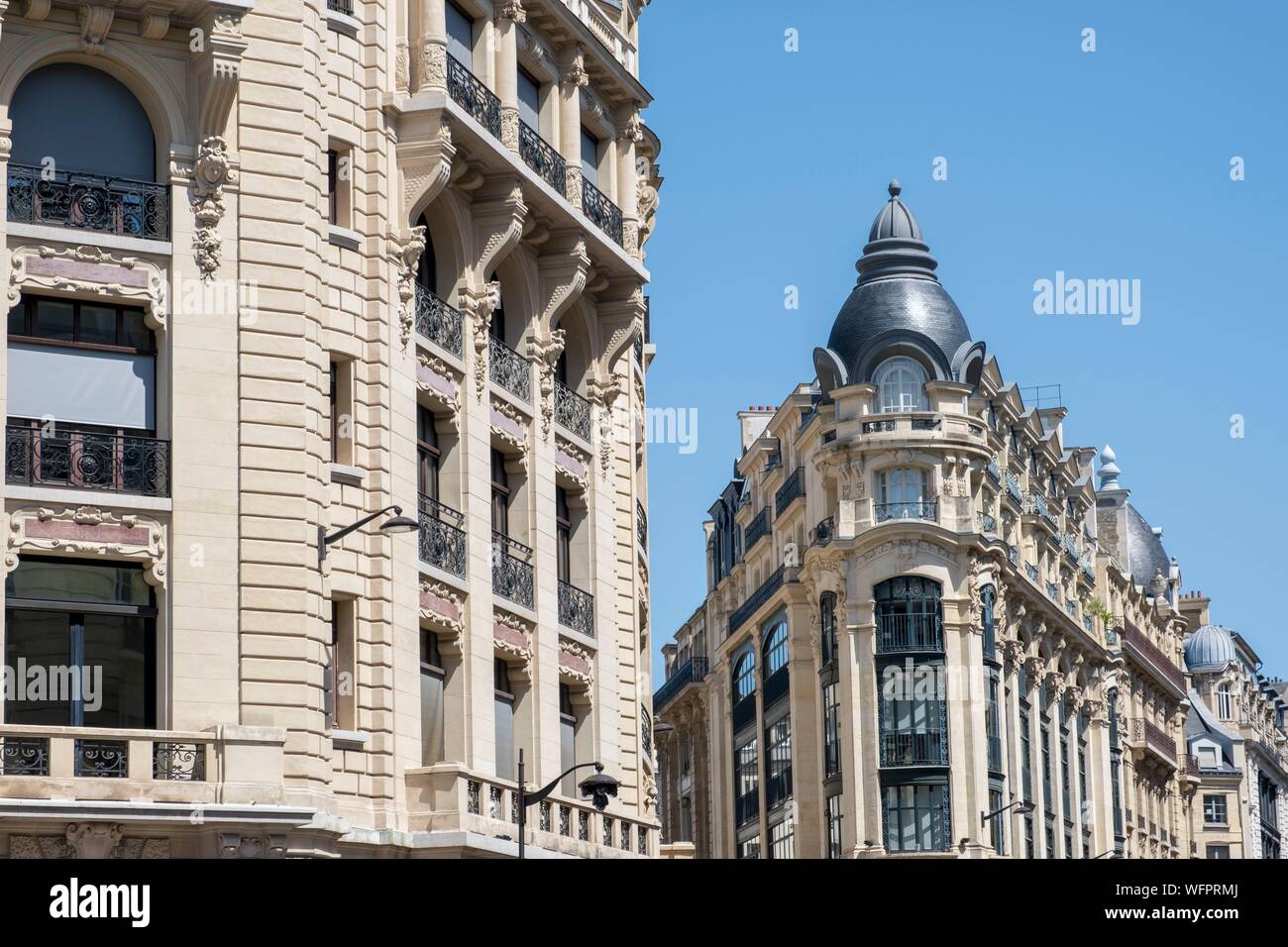 Francia, Parigi, reaumur street, edificio Haussmann, Foto Stock