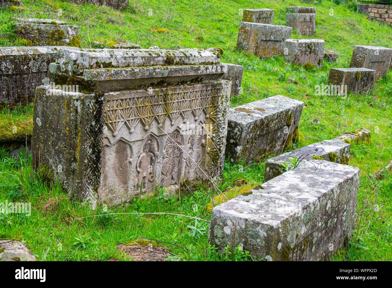 Armenia, regione di Syunik, Goris, antiche tombe Foto Stock