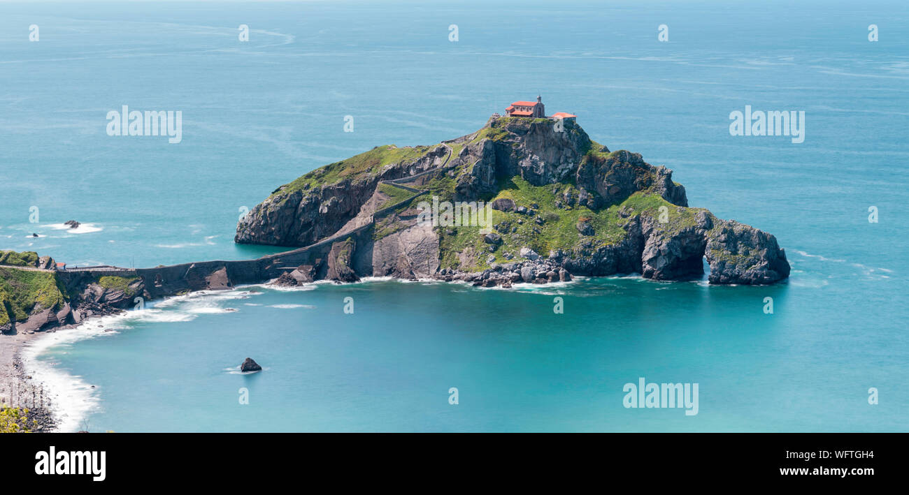 San Juan de Gaztelugatxe, nel nord della Spagna Foto Stock