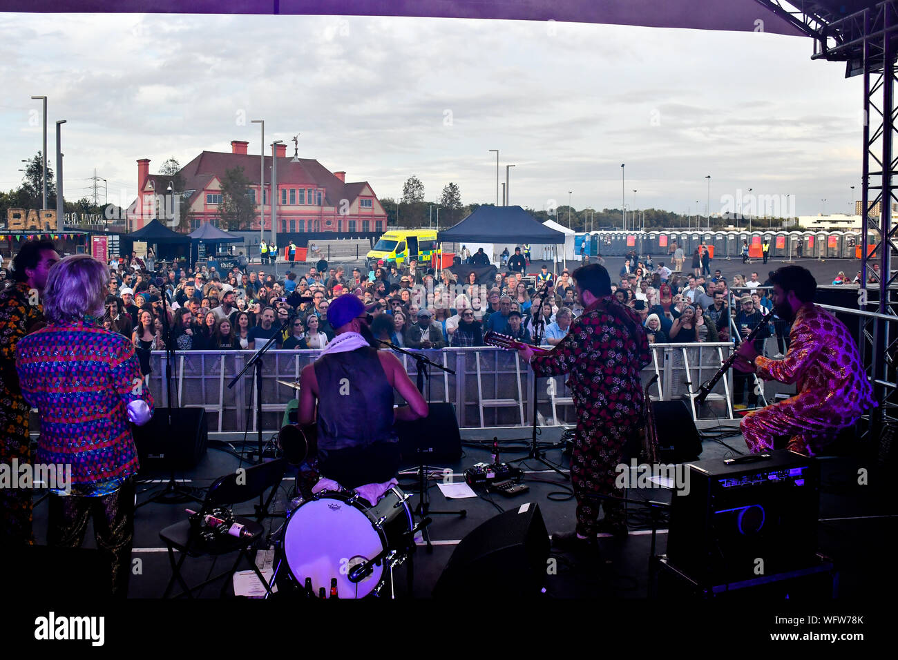 Londra, Regno Unito. 31 Agosto, 2019. I turbanti esegue a EFG London Jazz Festival SummerStage presso la London Royal Albert Dock, 0n 31 agosto 2019, Londra, Regno Unito. Credito: Picture Capital/Alamy Live News Foto Stock