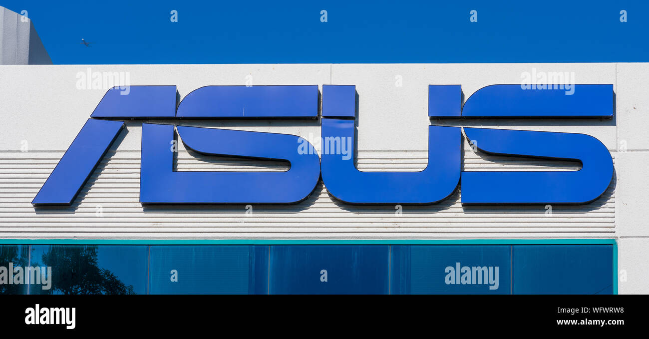 Asus firmare presso l ufficio della società nella Silicon Valley. Taiwan-multinazionale basato su computer e hardware telefonico e electronics company Foto Stock