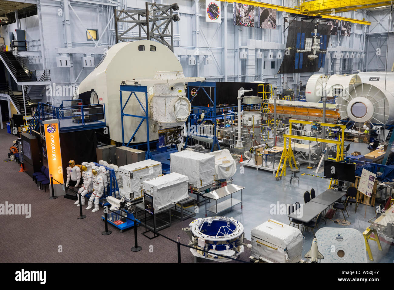 Veicolo spaziale Mockup struttura presso la NASA Johnson Space Center Houston, Texas Foto Stock
