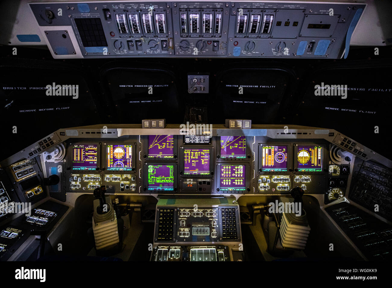 Space Shuttle ponte di volo presso la NASA Johnson Space Center Houston, Texas Foto Stock Space Shuttle ponte di volo presso la NASA Johnson Space Center Houston, Texas Foto Stock