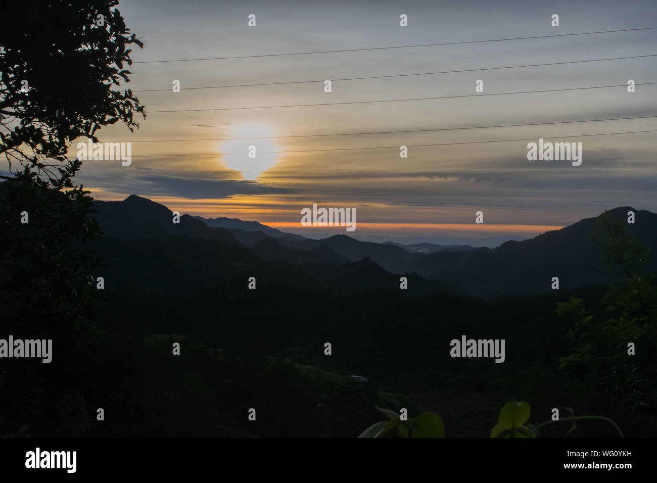 Vista panoramica della montagna di sunrise Foto Stock