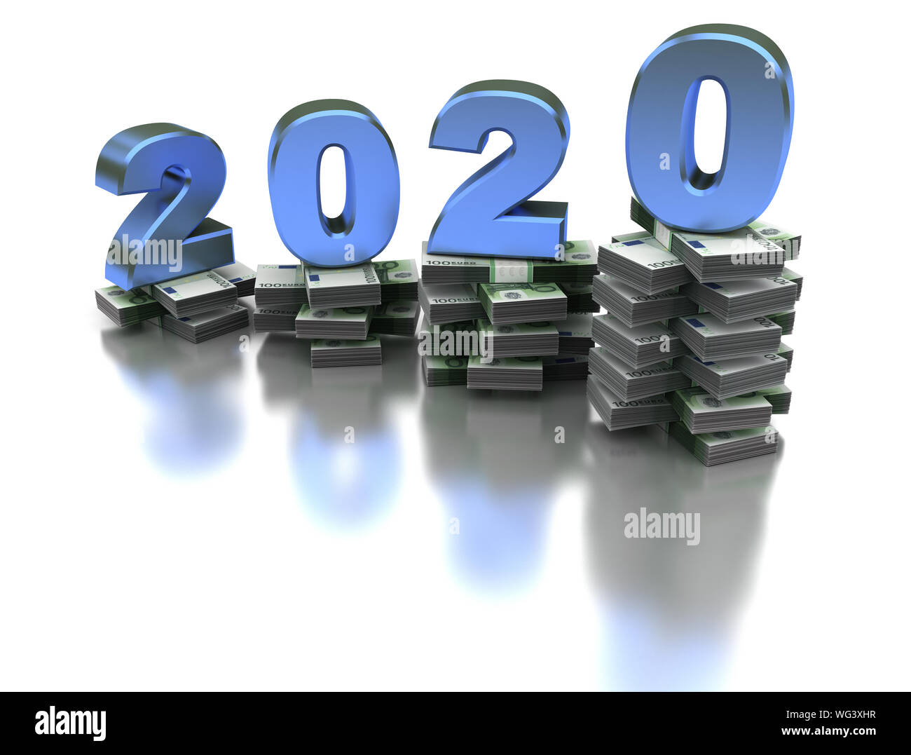 Crescente Economia europea 2020 (isolato su sfondo bianco) Foto Stock