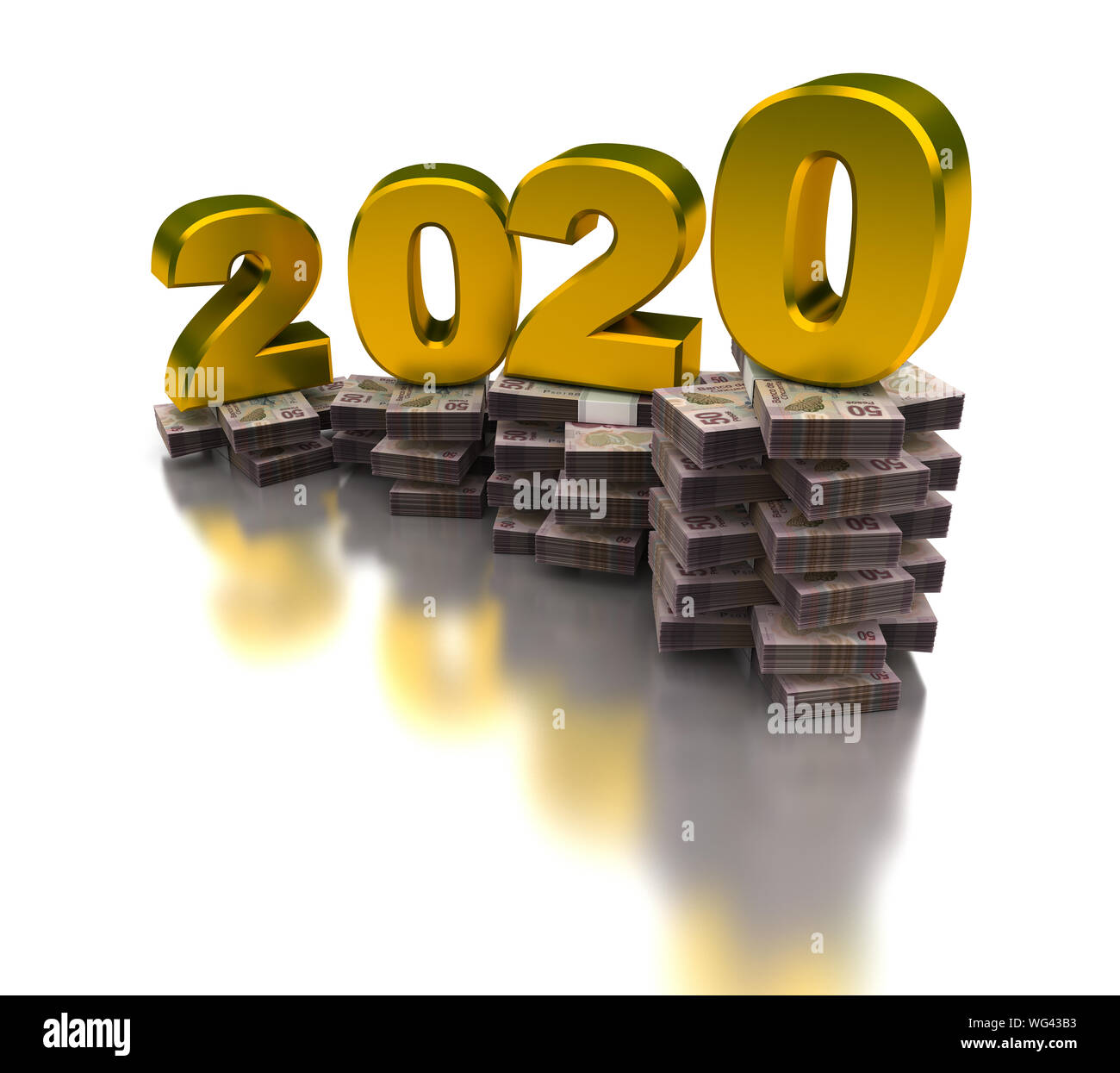 Crescente economia messicana 2020 (isolato su sfondo bianco) Foto Stock