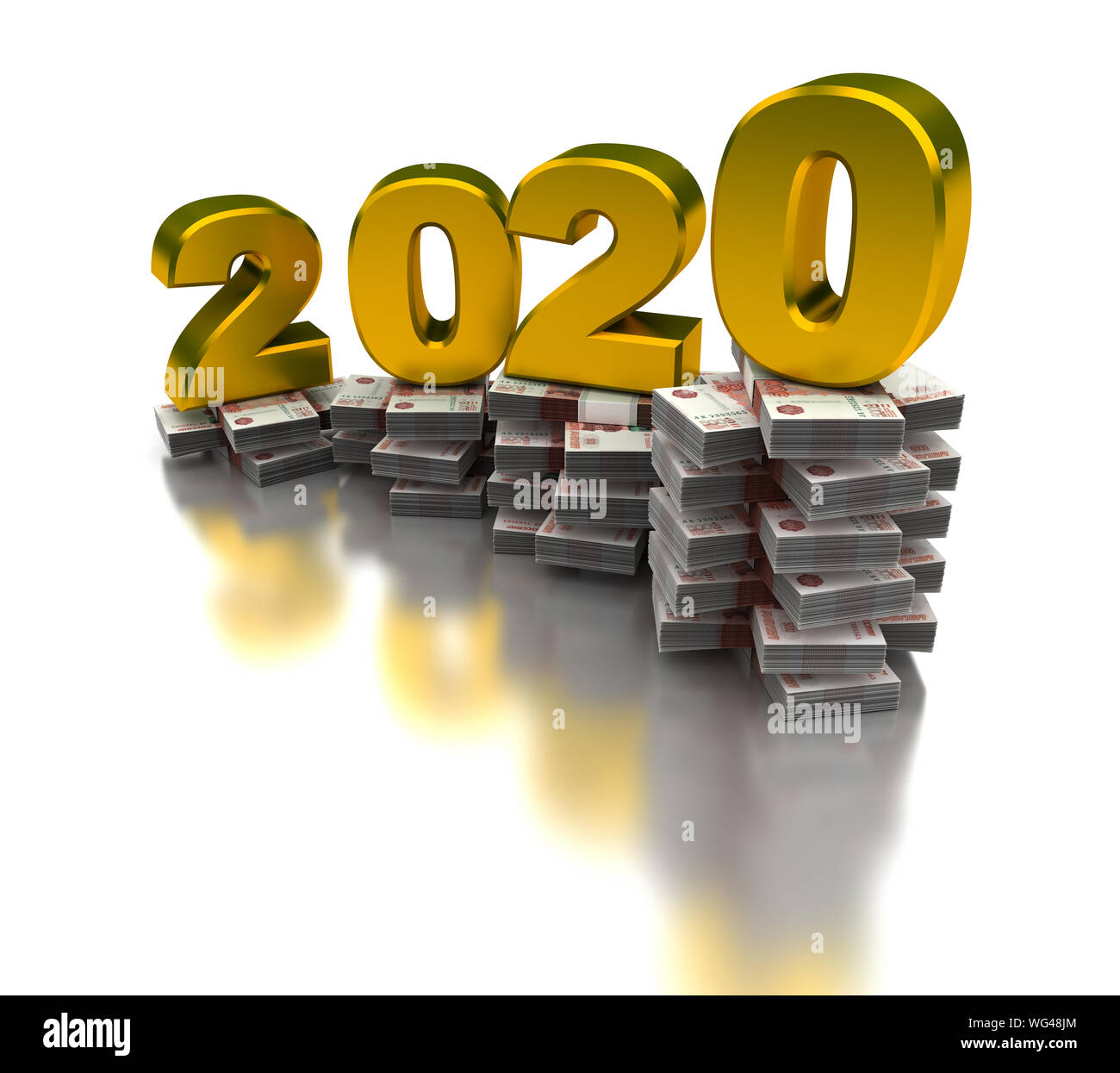 Crescente economia russa 2020 (isolato su sfondo bianco) Foto Stock