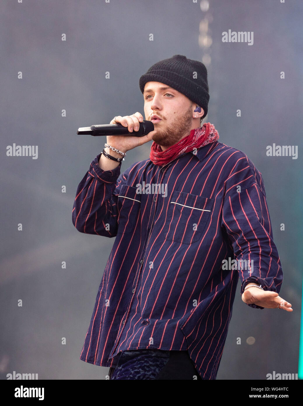 Agosto 31, 2019, Philadelphia, Pennsylvania, U.S: Singer BAZZI (ANDREW BAZZI) durante il Made in America Music Festival a Benjamin Franklin Parkway in Philadelphia, Pennsylvania (credito Immagine: © Daniel DeSlover/ZUMA filo) Foto Stock
