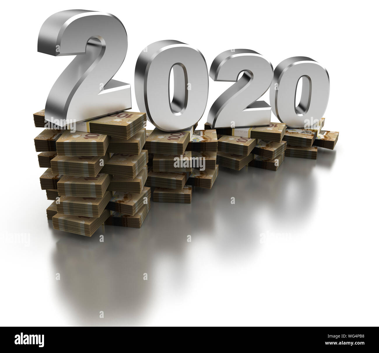 Cattiva economia canadese 2020 (isolato su sfondo bianco) Foto Stock