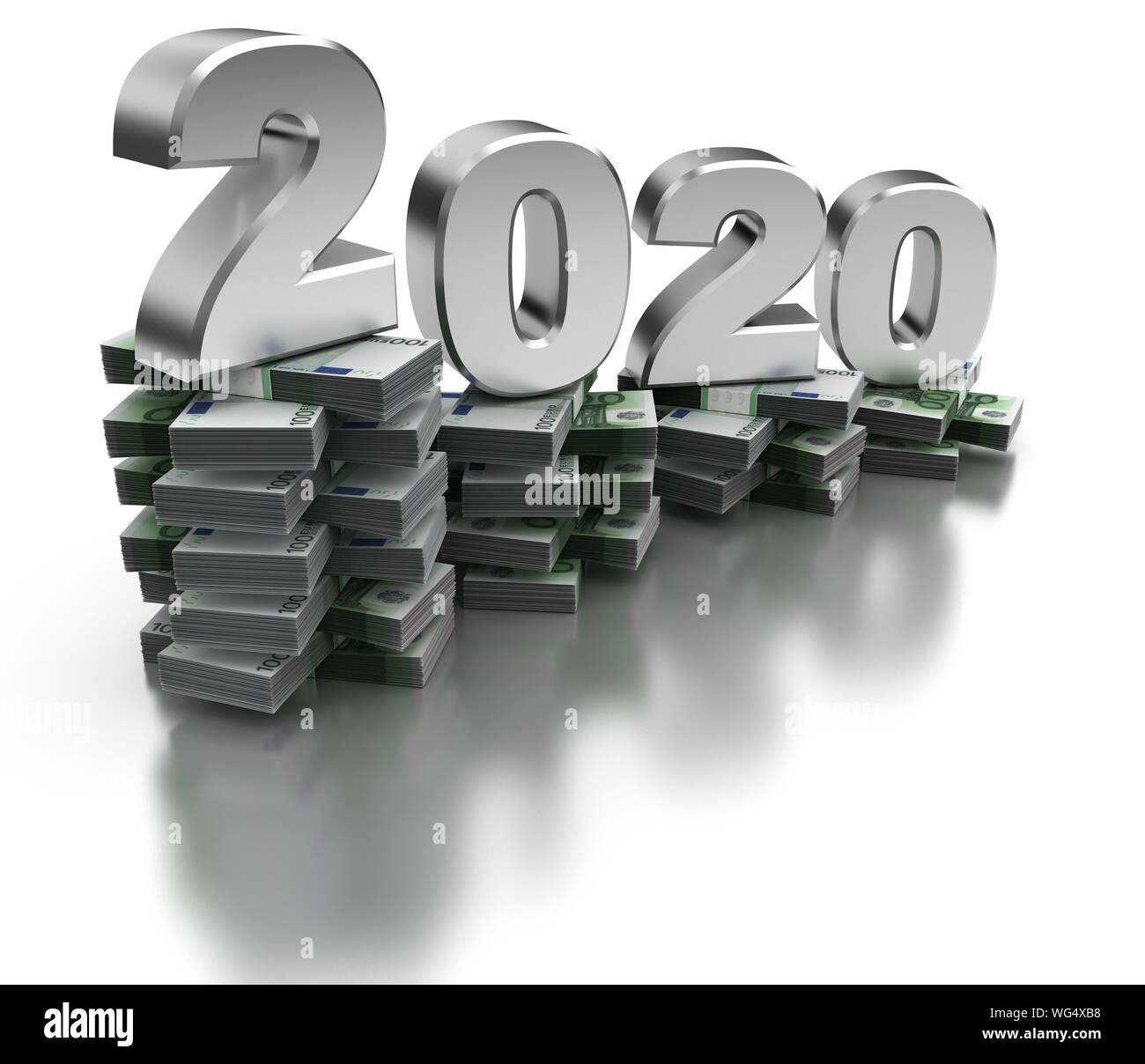 Cattiva Economia europea 2020 (isolato su sfondo bianco) Foto Stock