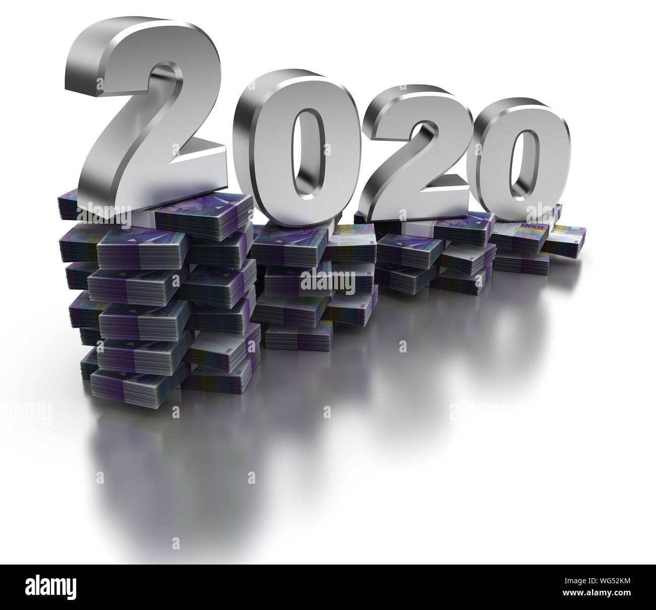 Cattiva economia Svizzera 2020 (isolato su sfondo bianco) Foto Stock