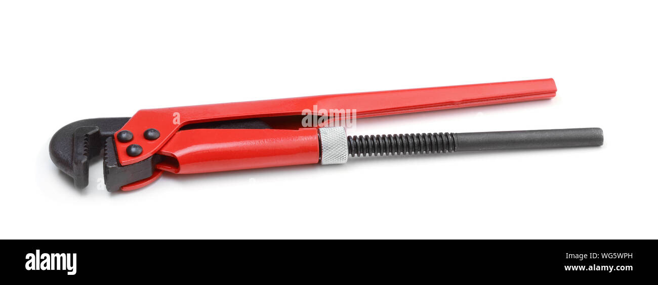 Nuova red chiave a tubo isolato su sfondo bianco Foto Stock