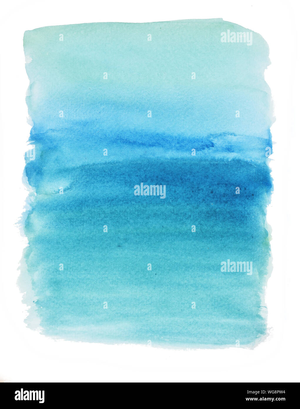 Configurazione astratta quadrato con il colore blu su sfondo bianco , Illustrazione acquerello disegnare a mano e dipinte su carta Foto Stock