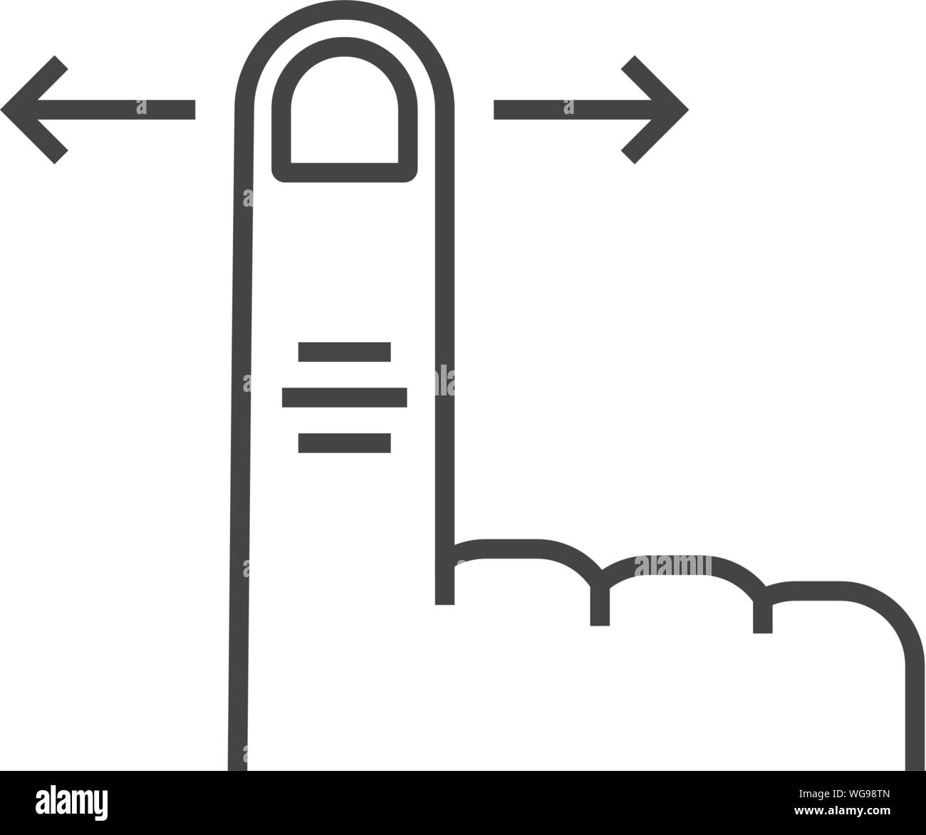 Linea sottile sinistra destra scorrere il dito Illustrazione Vettoriale