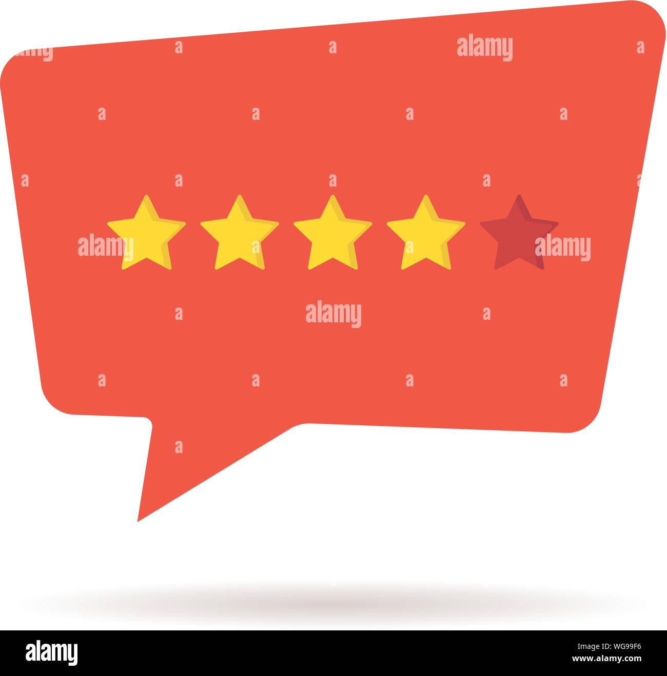 Quattro astratta star rating come feedback positivo Illustrazione Vettoriale