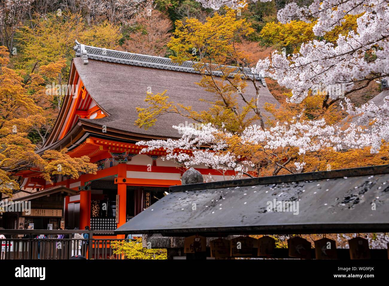 Okuno-nella Hall di Kiyomizu-dera tempio, Tempio buddista, Higashiyama, Kyoto, Giappone Foto Stock