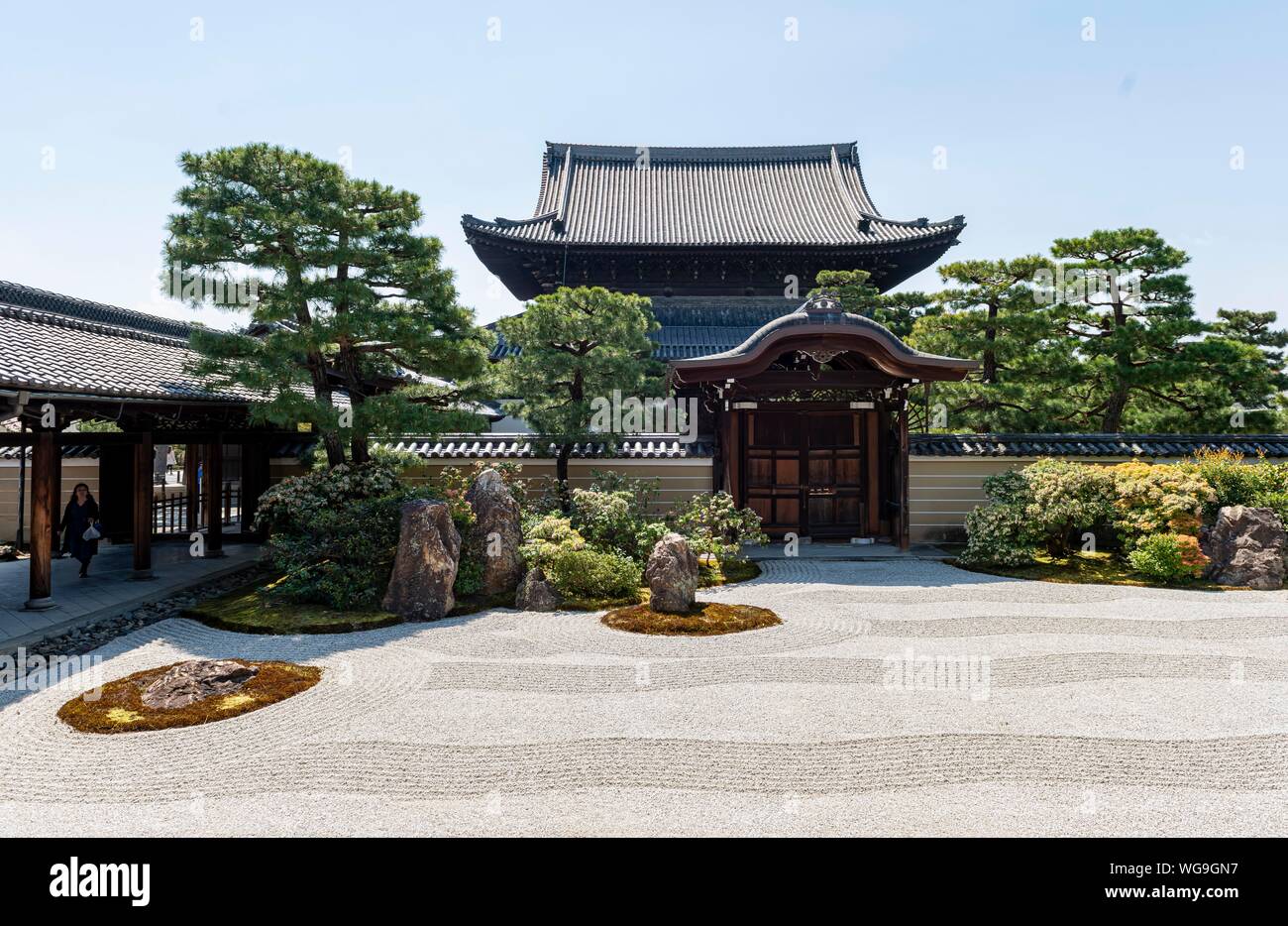 Giardino Zen in Kennin-ji Tempio Kenninji, Komatsucho, Kyoto, Giappone Foto Stock