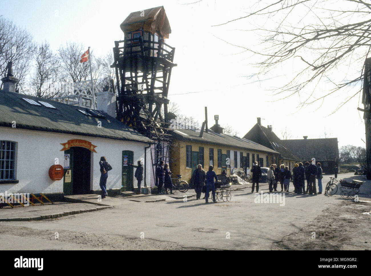 FREETOWN CHRISTIANIA comunit intenzionali in Copenhagen Danimarca in una vecchia zona militare. Foto Stock