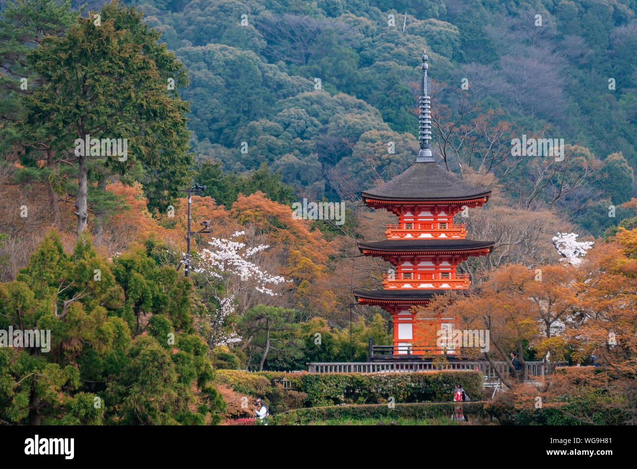 Koyasu Pagoda di Kiyomizu-dera tempio, Tempio buddista, Higashiyama, Kyoto, Giappone Foto Stock
