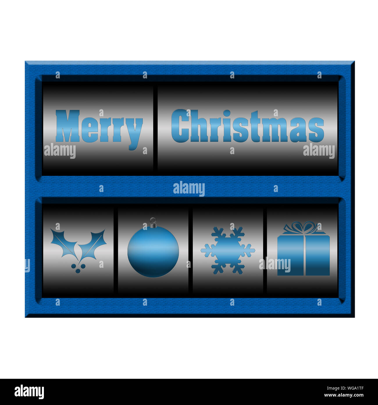 Bobine di natale con gli auguri di Natale Foto Stock