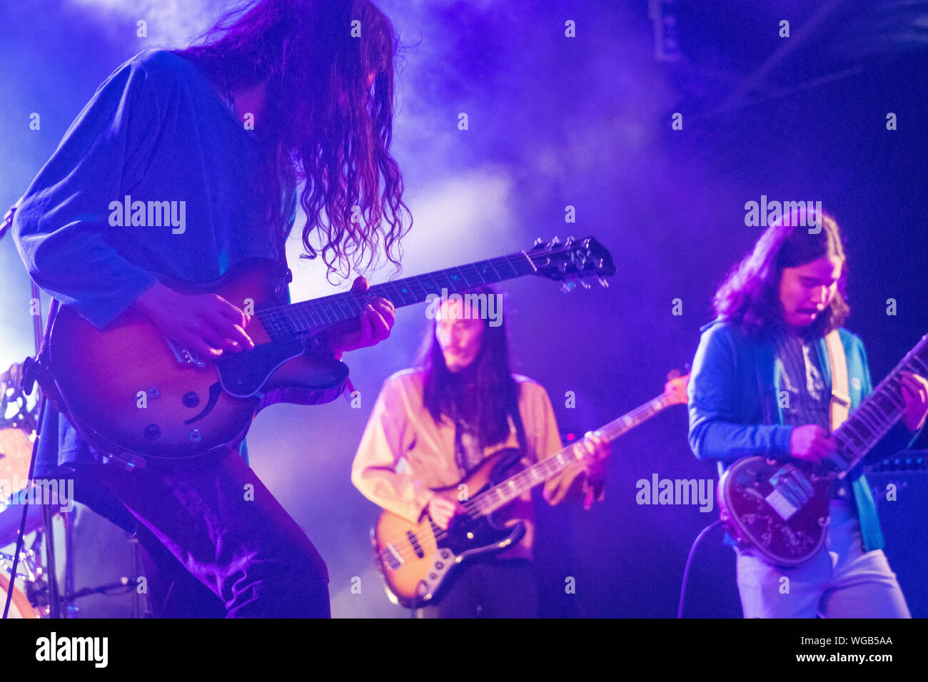 Dorset, Regno Unito. Sabato, 31 Agosto, 2019. Kikagaku Moyo effettuando al 2019 la fine della strada Festival. Foto: Roger Garfield/Alamy Live News Foto Stock