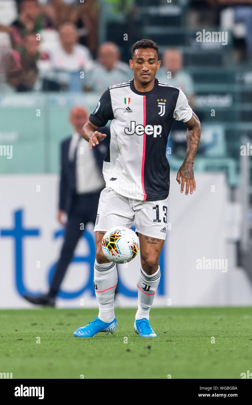 Danilo Luiz da Silva (Juventus) durante l'italiano 'Serie A' match tra Juventus 4-3 Napoli a Allianz Stadium il 31 agosto 2019 a Torino, Italia. Credito: Maurizio Borsari/AFLO/Alamy Live News Foto Stock