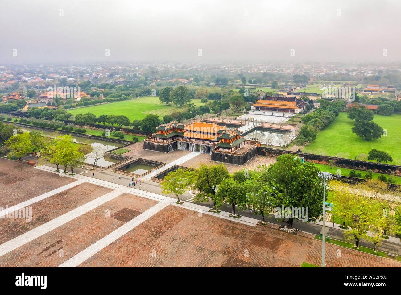 La cittadella di Hue. Imperial Palazzo reale della dinastia Nguyen in tinta, Vietnam. Un sito Patrimonio Mondiale dell'Unesco. Foto Stock