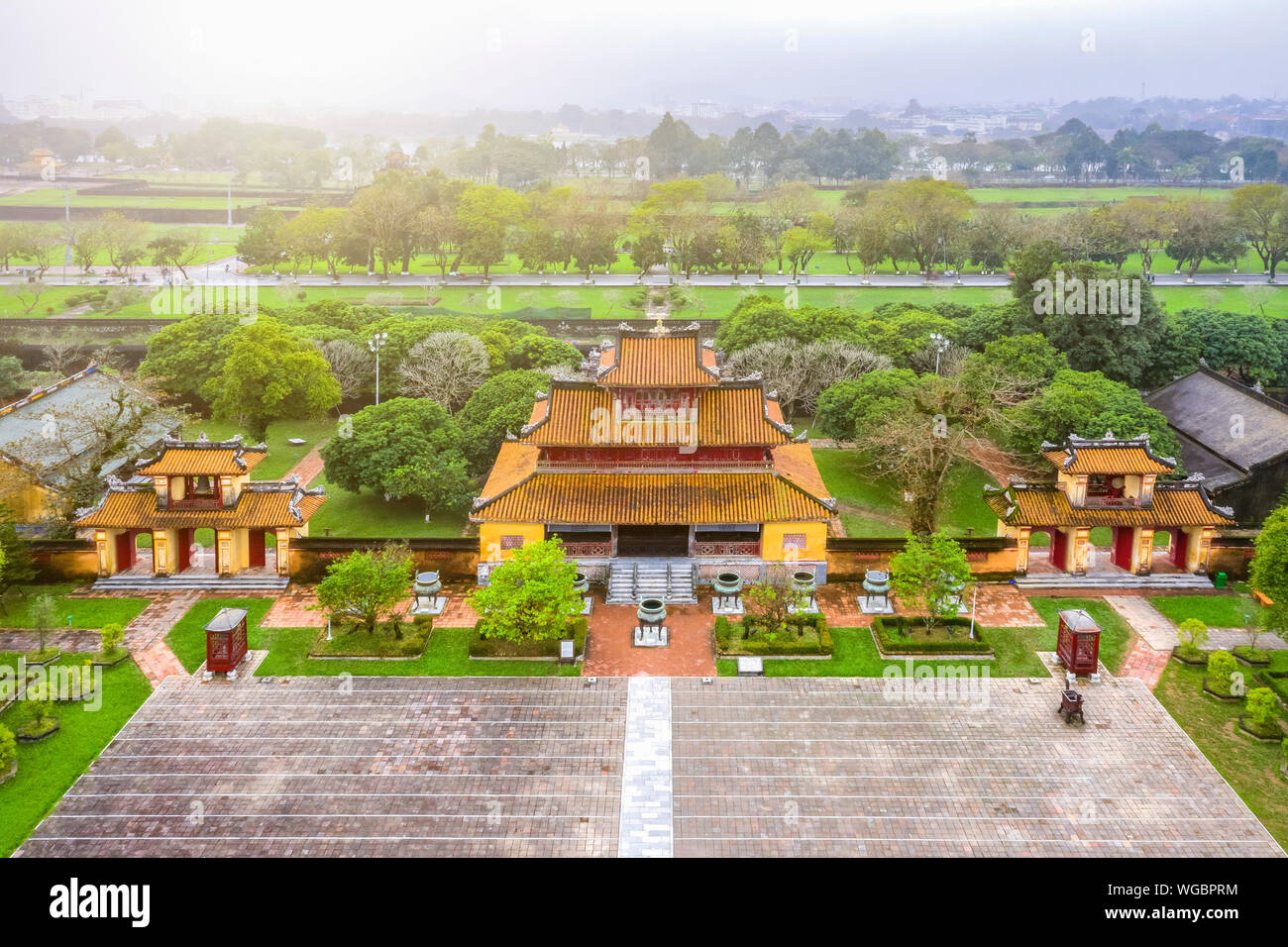 La cittadella di Hue. Imperial Palazzo reale della dinastia Nguyen in tinta, Vietnam. Un sito Patrimonio Mondiale dell'Unesco. Foto Stock