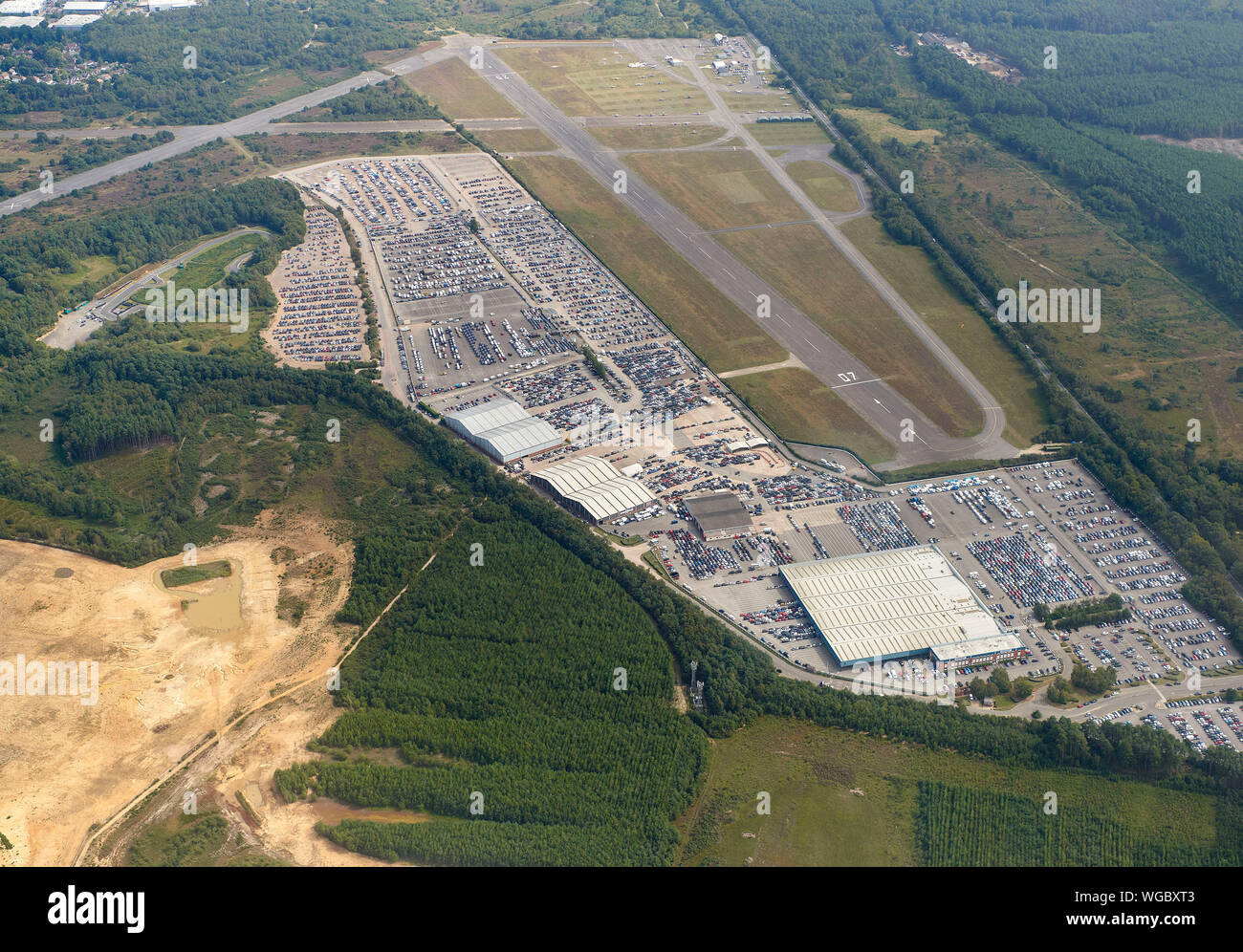 Una veduta aerea di Southampton Aeroporto, sud-est dell' Inghilterra, Regno Unito Foto Stock