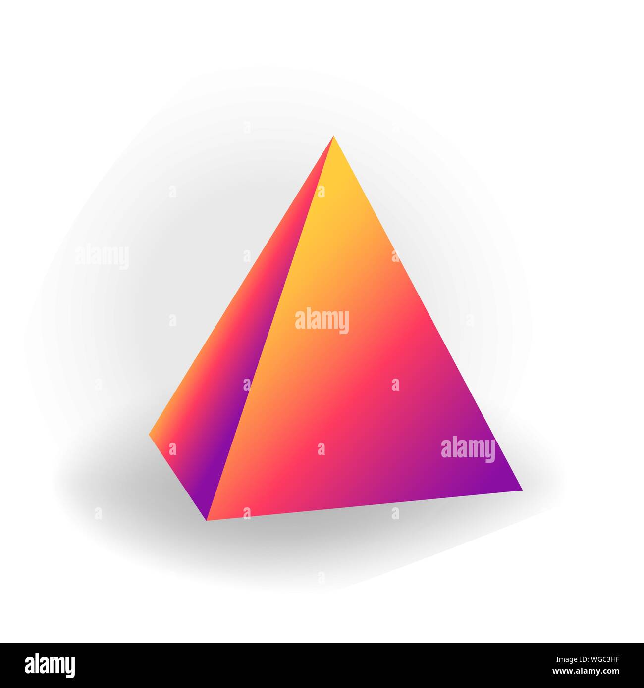 Pyramid - 3D forma geometrica con gradiente olografico isolati su sfondo bianco vettore Illustrazione Vettoriale