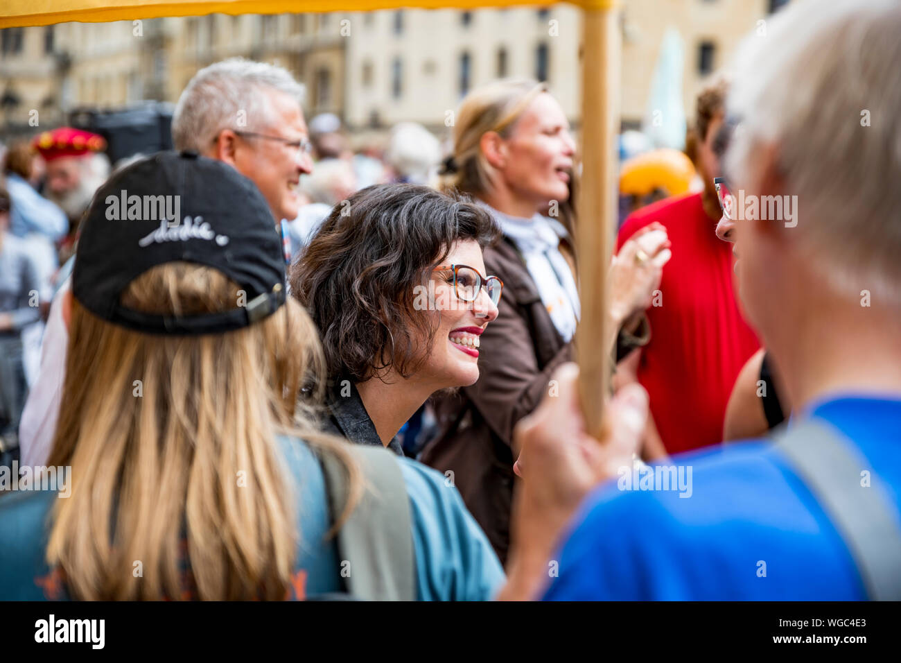 Arrestare il colpo di Stato - Lucia Moran MP, il gruppo del Partito europeo dei liberali democratici partito. Parlando ai manifestanti che protestavano contro la proroguing del parlamento da Boris Jonhson PM. Foto Stock