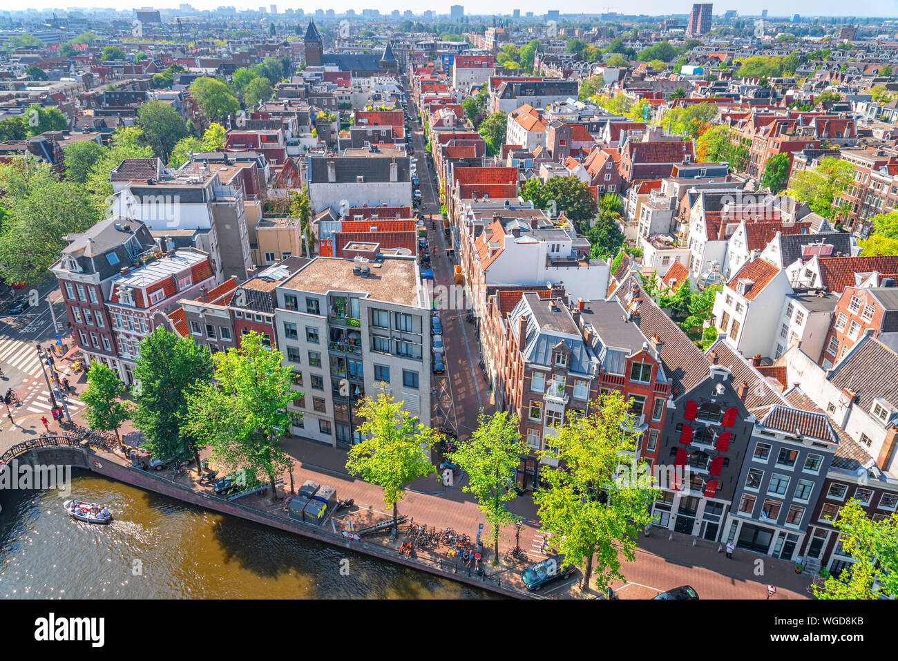 Vista aerea di Amsterdam, Paesi Bassi Foto Stock