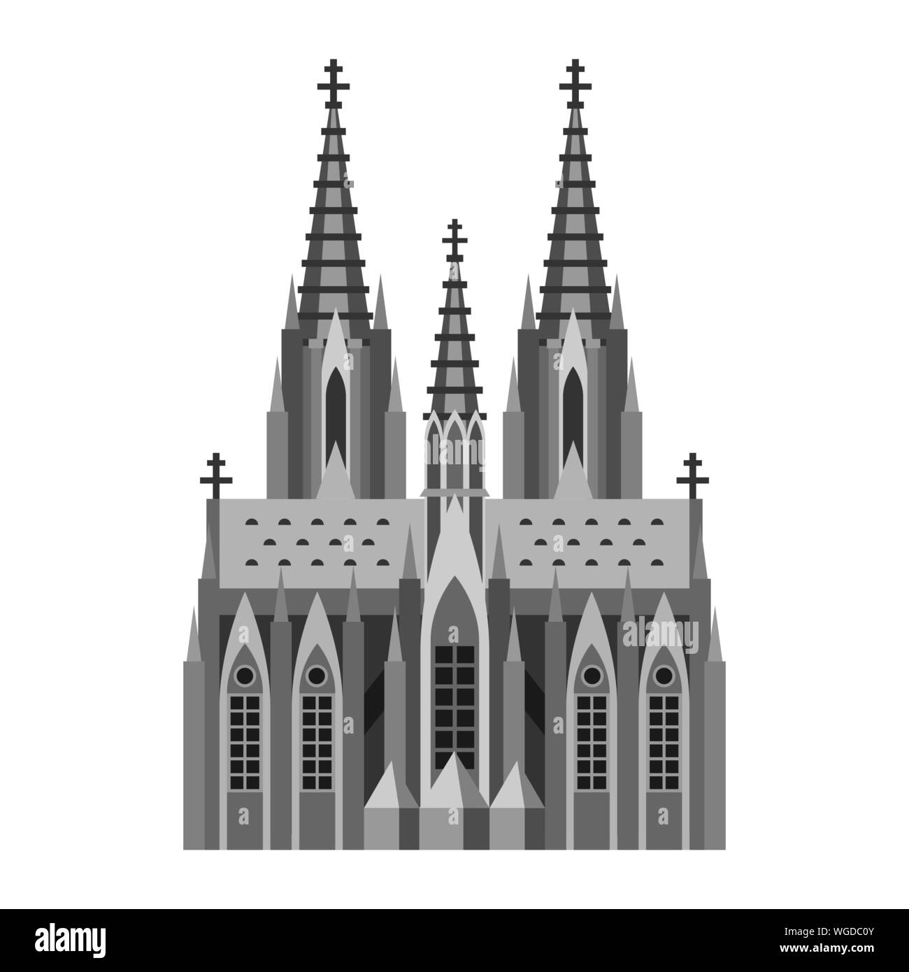 Cattedrale cattolica romana di Colonia. Punto di riferimento tedesco illustrazione. Illustrazione Vettoriale