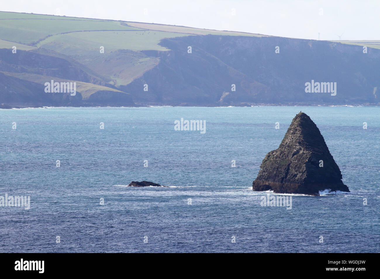 Viste della costa da Tintagel Castle area, sulla costa nord della Cornovaglia Foto Stock