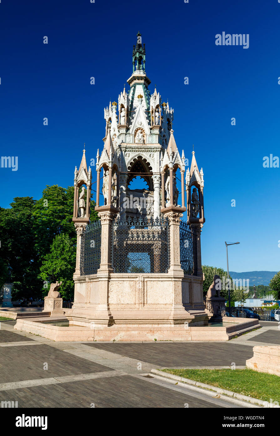 Brunswick monumento di Ginevra in Svizzera in estate Foto Stock