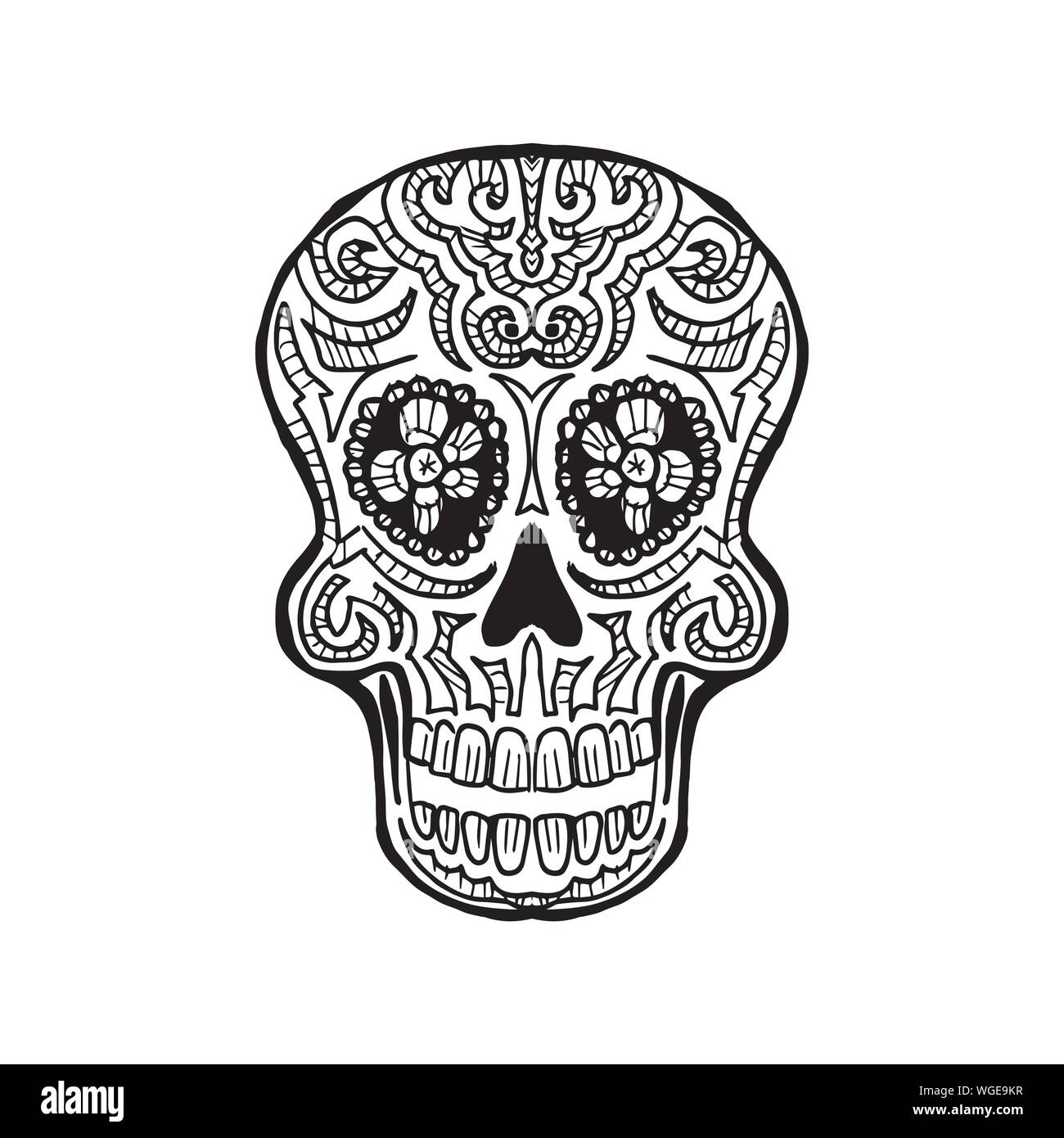 Abbozzate Calavera - Dia de los Muertos Illustrazione Vettoriale