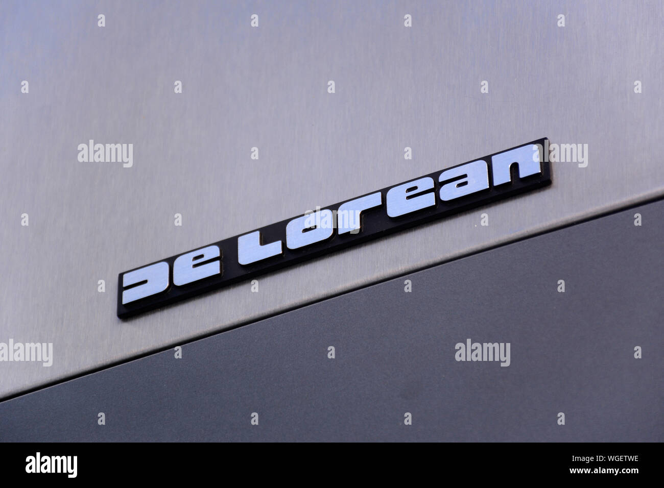 Close up dettaglio di una De Lorean auto sportiva ad un auto show NEL REGNO UNITO Foto Stock
